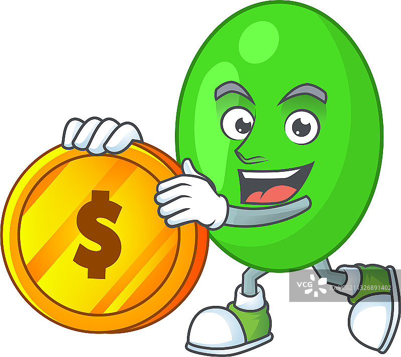 手持金币的卡通人物图片素材