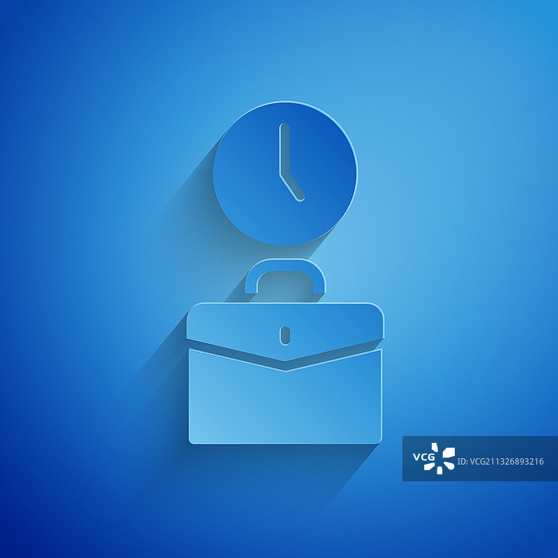 剪纸风格工作时间图标图片素材