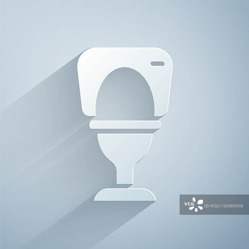 灰色背景上的剪纸马桶图标图片素材