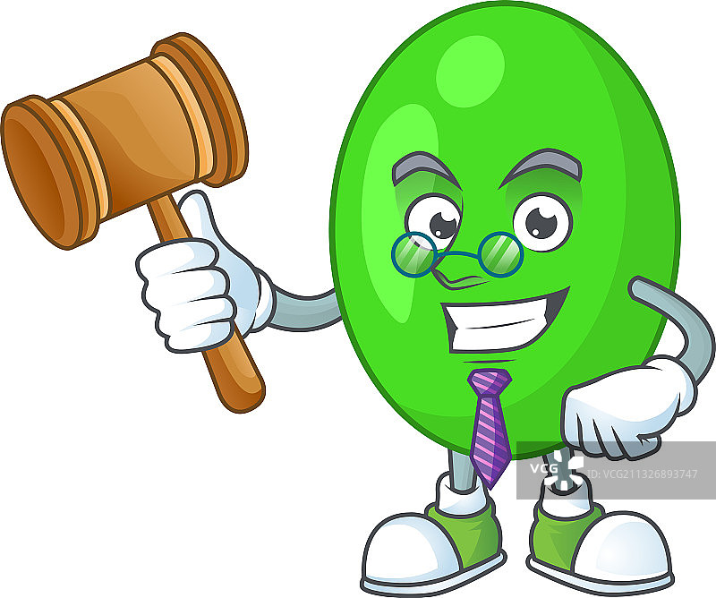 佩戴眼镜的智者法官四分体卡通吉祥物图片素材