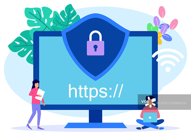 卡通人物域名安全图形图片素材