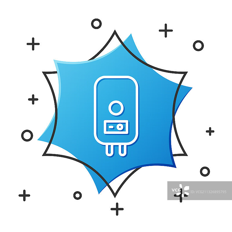 白色线条电热水锅炉图标图片素材