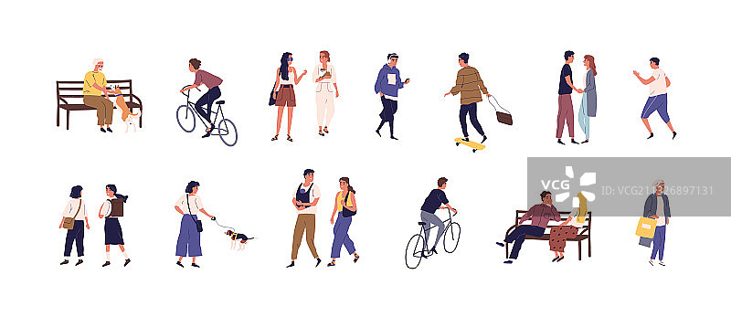 人们消磨时光的彩色合集图片素材