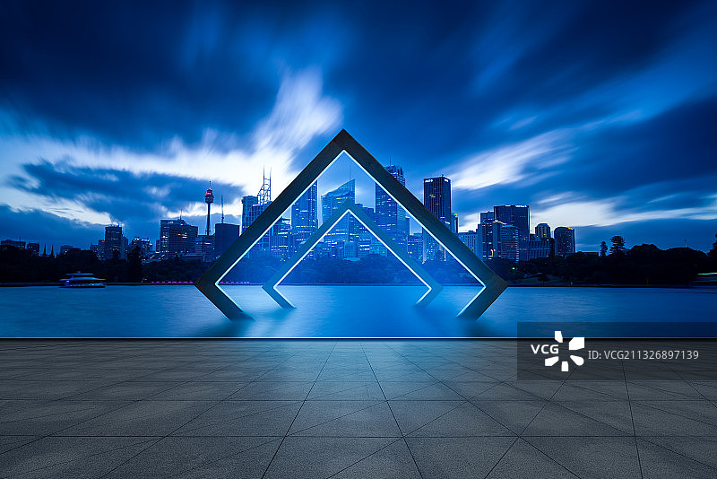 城市科技发光未来门图片素材