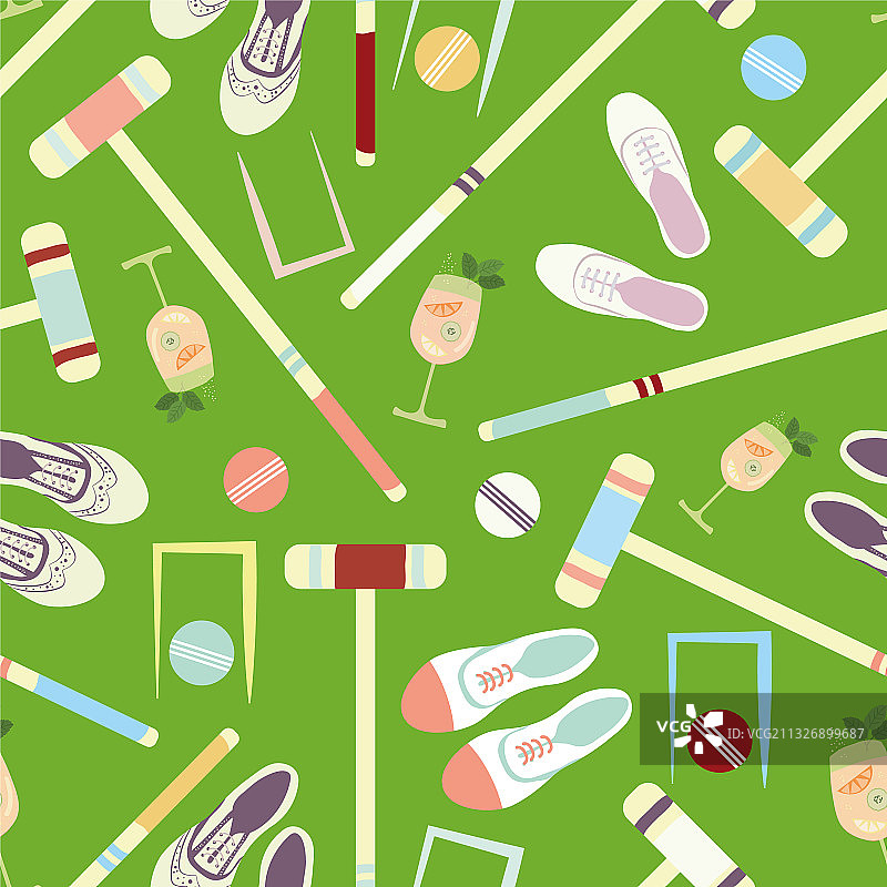 槌球游戏无缝图案背景图片素材