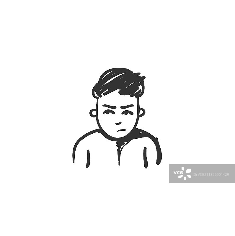 不信任感图标轮廓草图图片素材