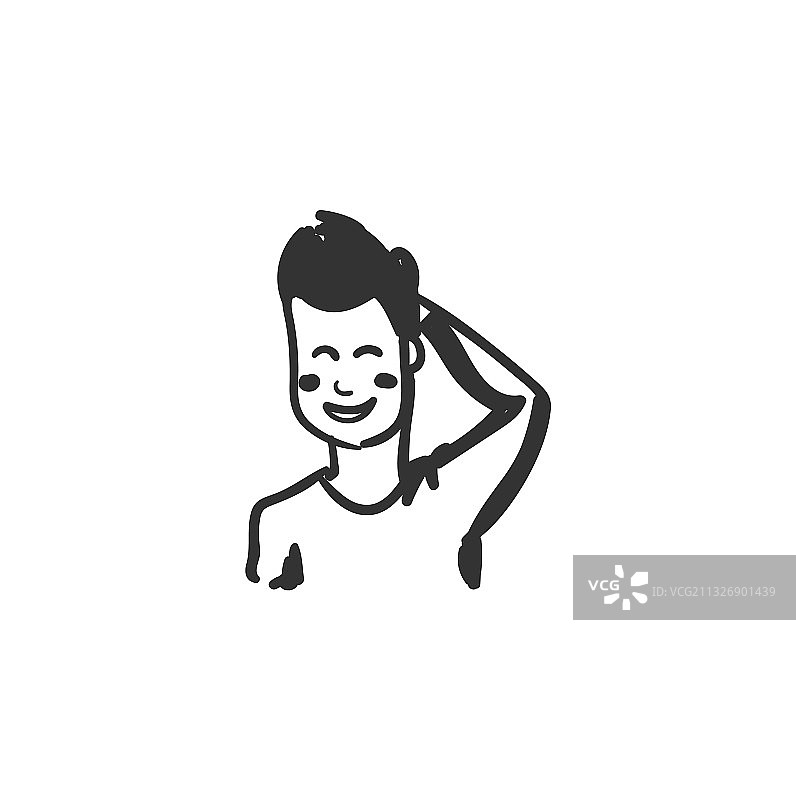 尴尬表情轮廓草图图片素材