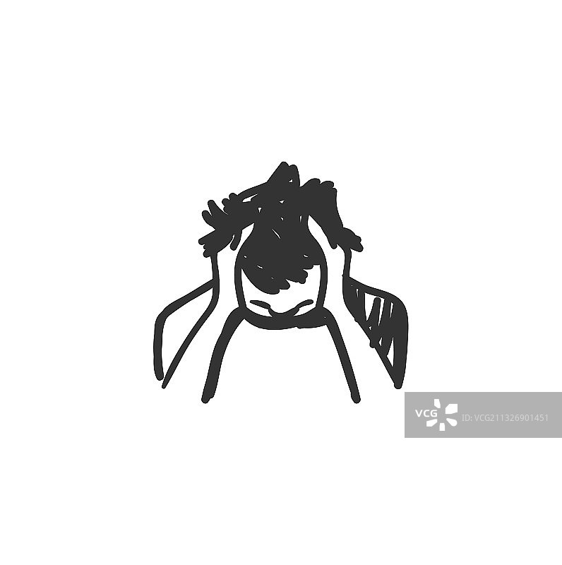 担忧感觉图标轮廓草图图片素材