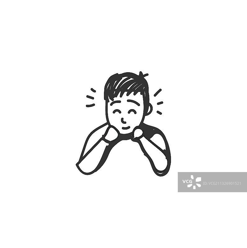 幸福感图标轮廓草图图片素材