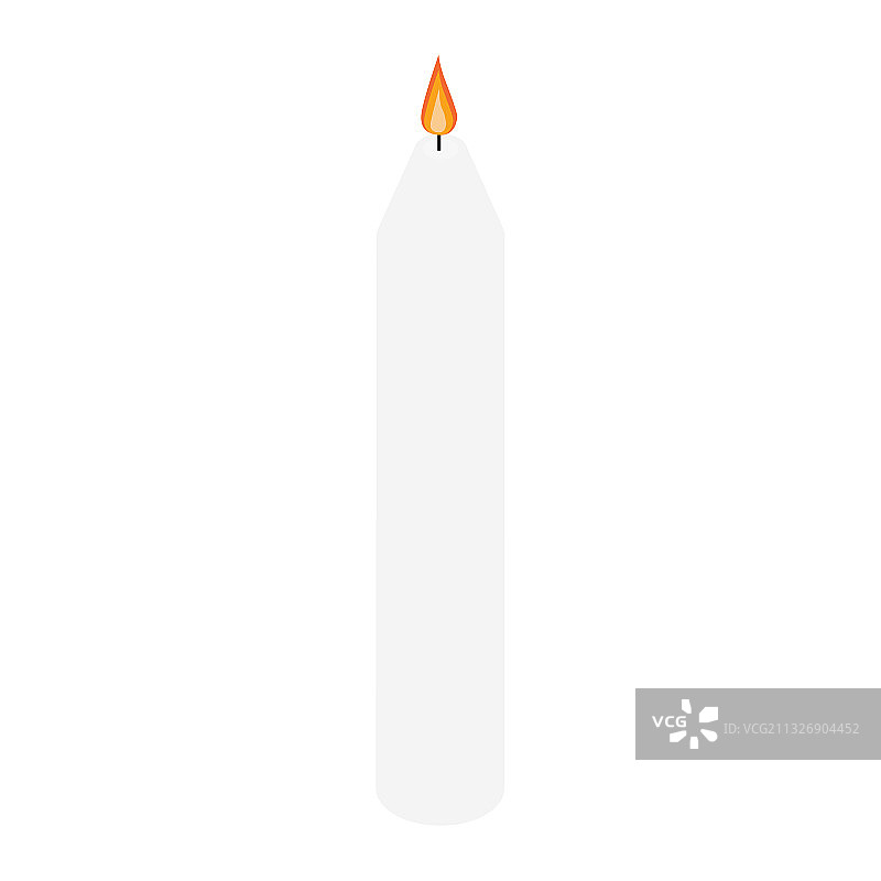 白色石蜡或蜡燃烧派对蜡烛图标图片素材