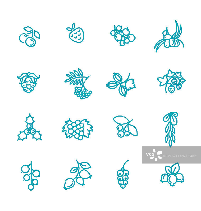 浆果图标集图片素材