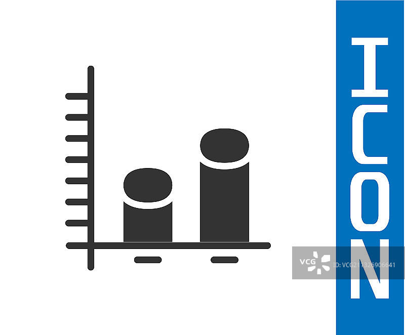 白色背景上的灰色数据分析图标图片素材