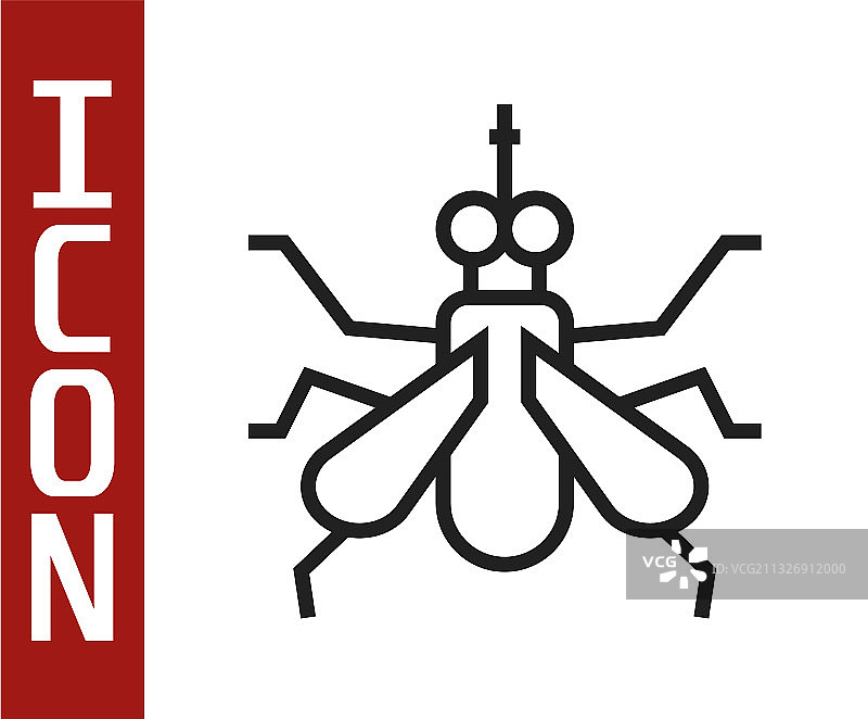 黑色线条蚊子图标图片素材