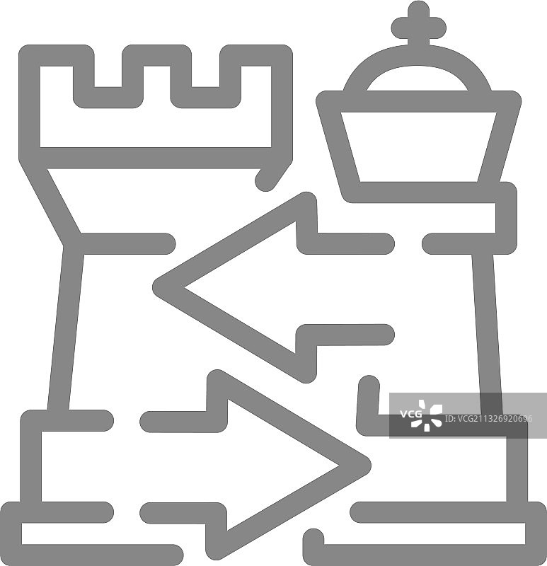 车兵换位国际象棋线条图标图片素材