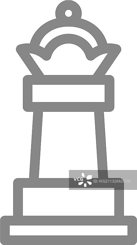 国际象棋皇后棋子线条图标图片素材