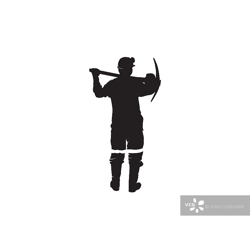 金矿矿工标志设计镐模板图片素材