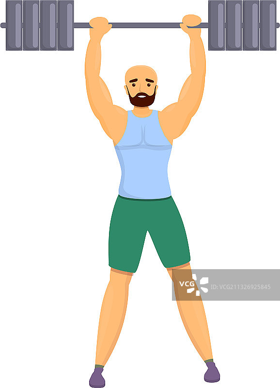 卡通风格的健美冠军图标图片素材