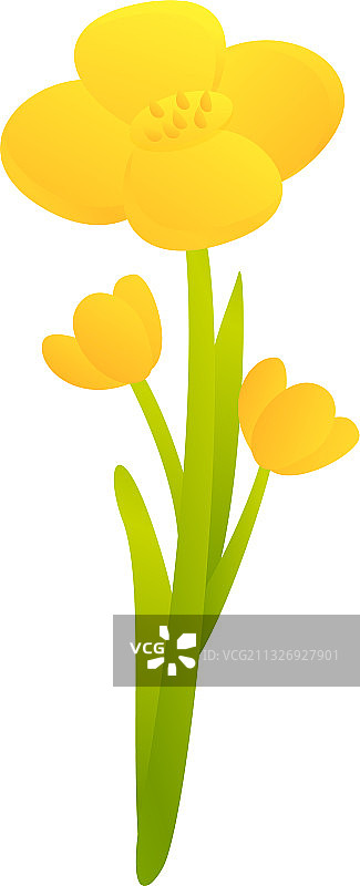 卡通风格的油菜田植物图标图片素材