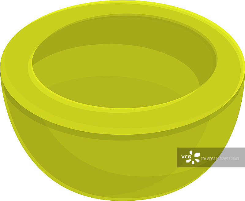 卡通风格的半个绿色乳木果图标图片素材