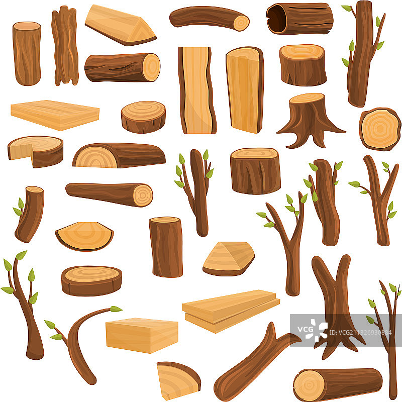 树干图标卡通风格图片素材