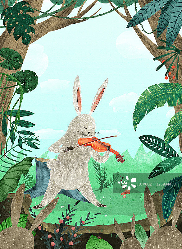 儿童故事插画封面图片素材