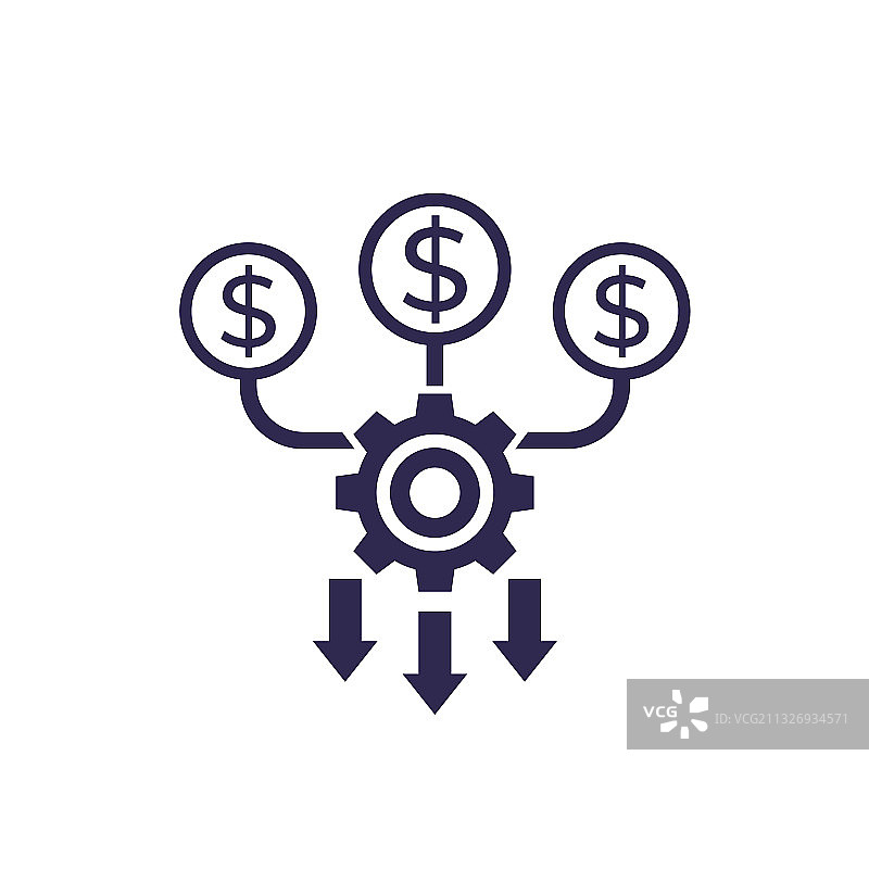 白色背景上的现金流优化图标图片素材