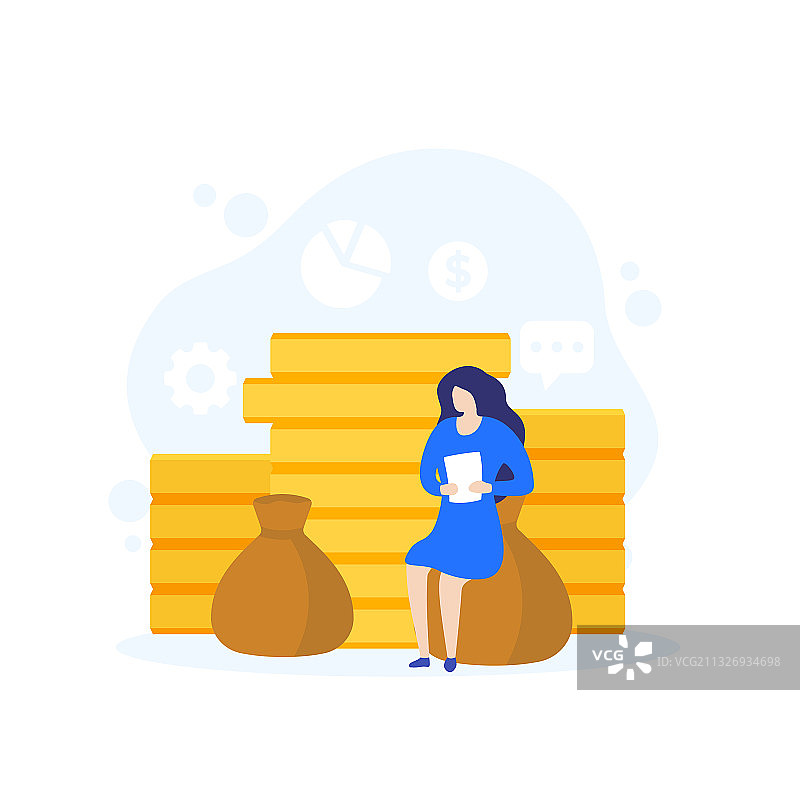 手持金钱的投资者女性图片素材