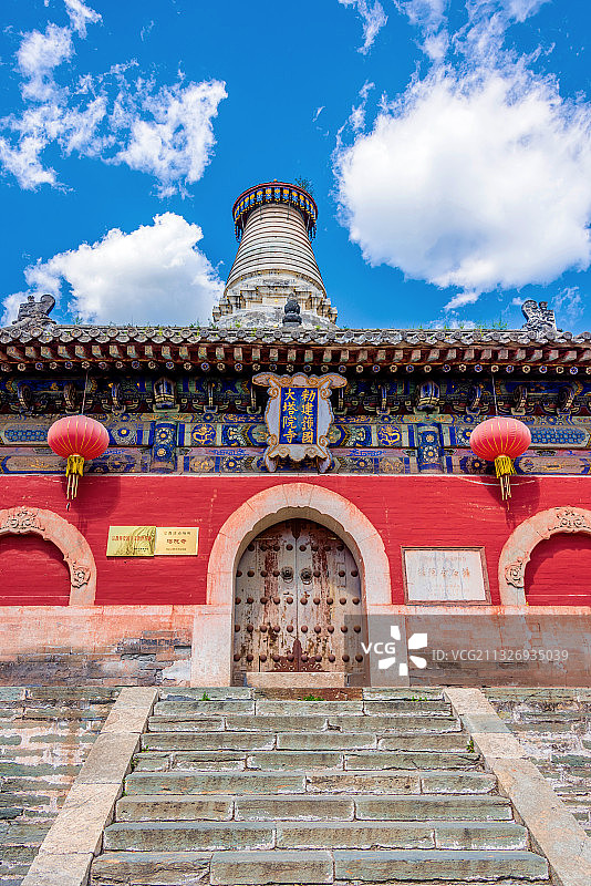 中国山西忻州五台山塔院寺白塔图片素材