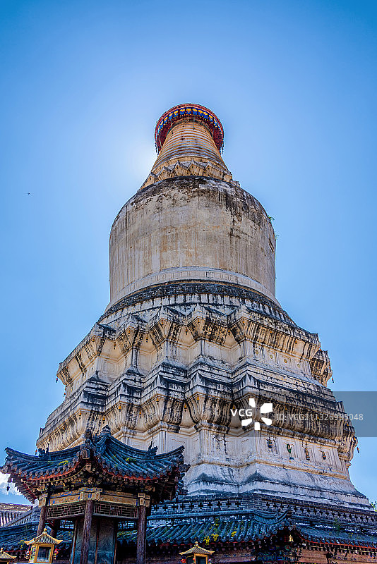 中国山西忻州五台山塔院寺白塔图片素材