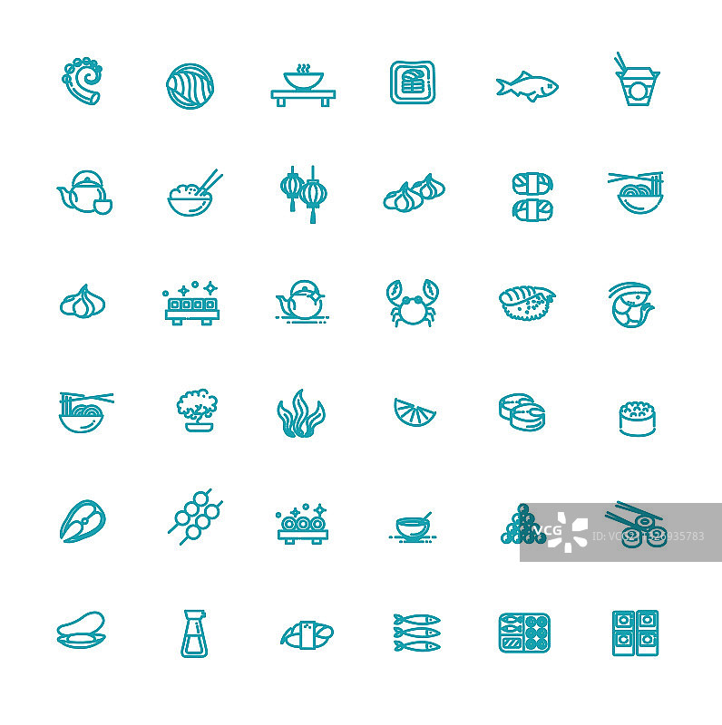 寿司海鲜轮廓符号图片素材