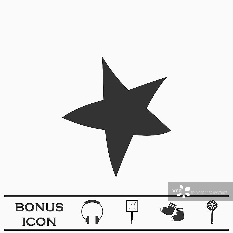 扁平风格海星图标图片素材