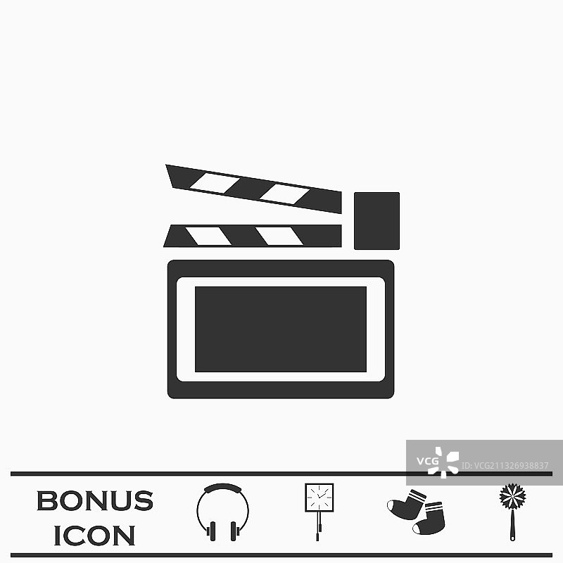 扁平场记板图标图片素材