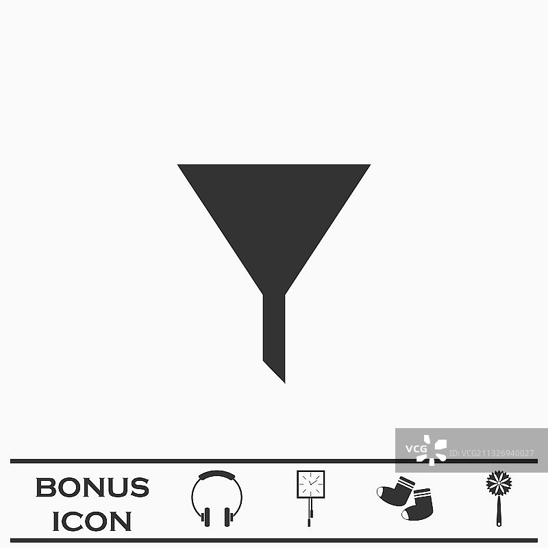 漏斗过滤器扁平图标图片素材