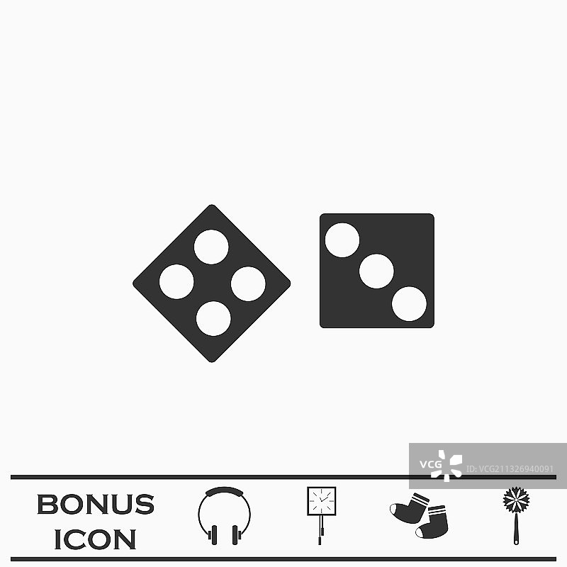 骰子扁平图标图片素材