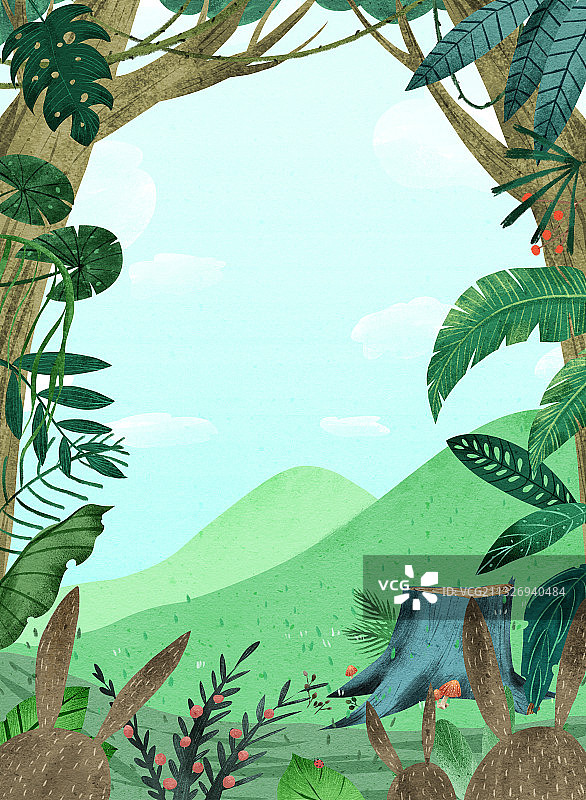 丛林剪影图片素材