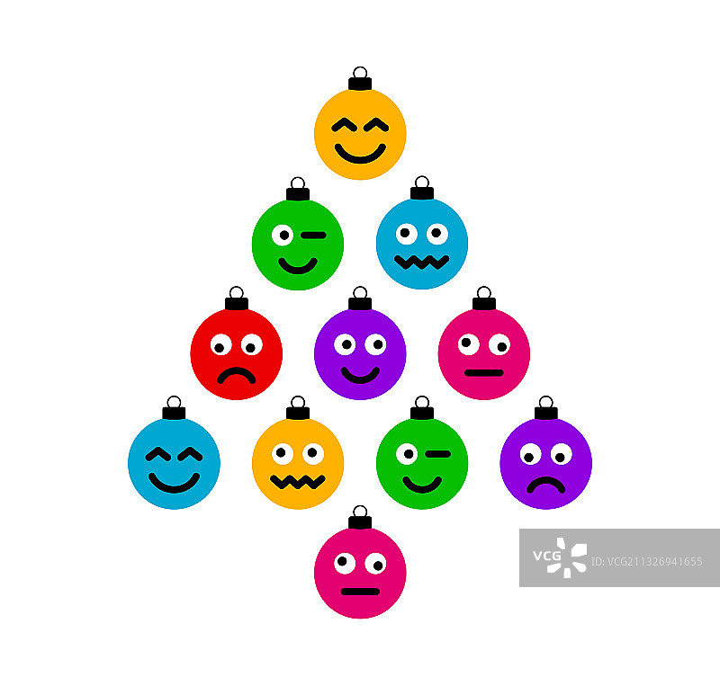 圣诞节新年贺卡扁平卡通卡片图片素材