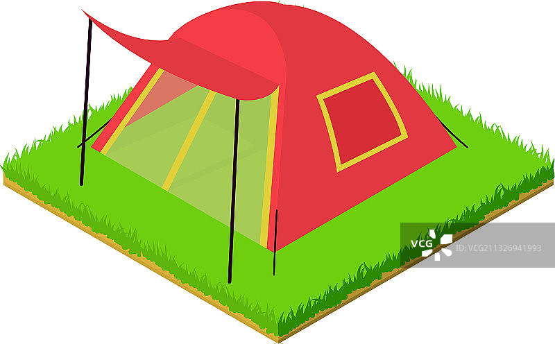户外帐篷2.5D风格图标图片素材