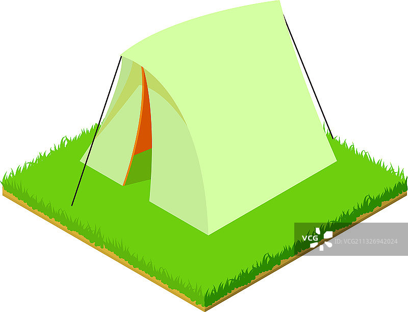 三角形帐篷图标2.5D风格图片素材