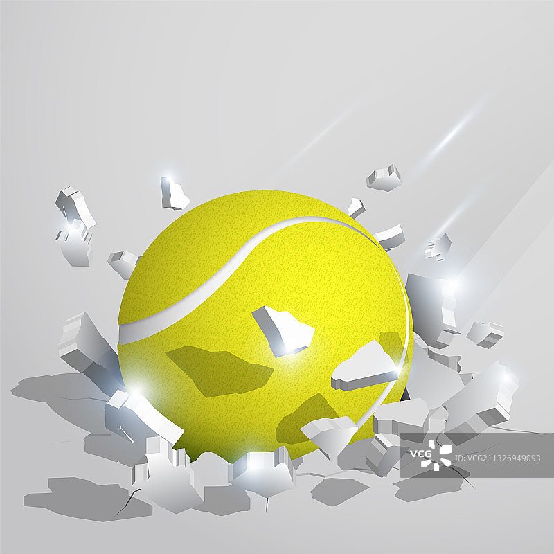 高速撞击地面的网球图片素材