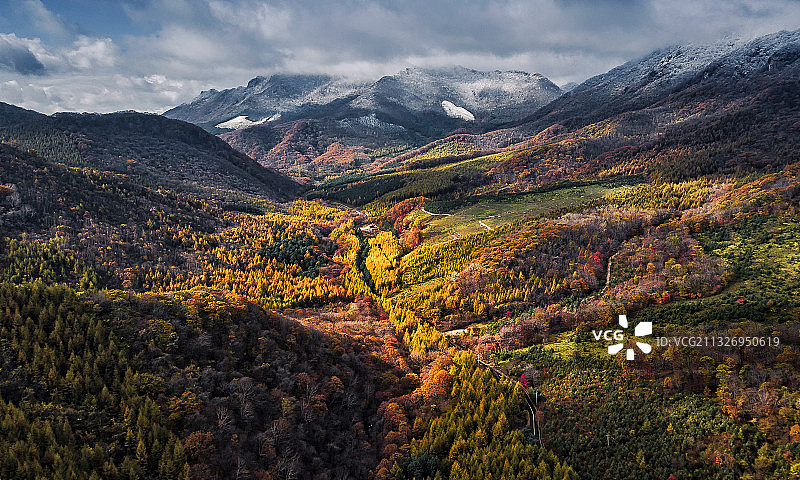 辽宁省本溪市老边沟的红叶图片素材