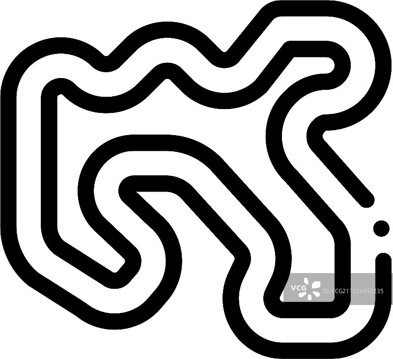 卡丁车赛道黑色图标图片素材