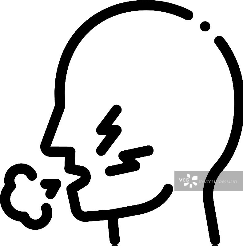 哮喘咳嗽黑色图标图片素材