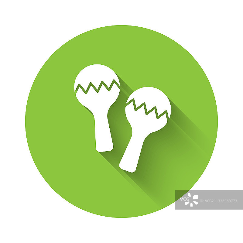 白色沙锤图标，长阴影隔离图片素材