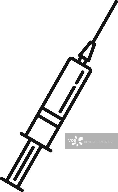 麻疹注射器图标，线框风格图片素材