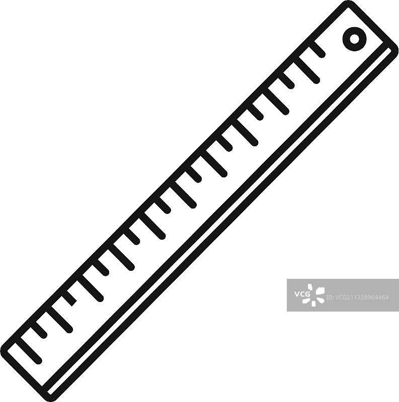 塑料尺子轮廓图标图片素材