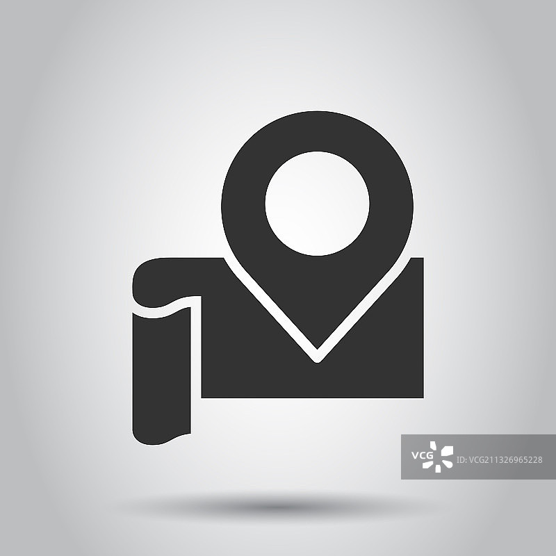 地图大头针图标在平面风格的GPS导航上图片素材