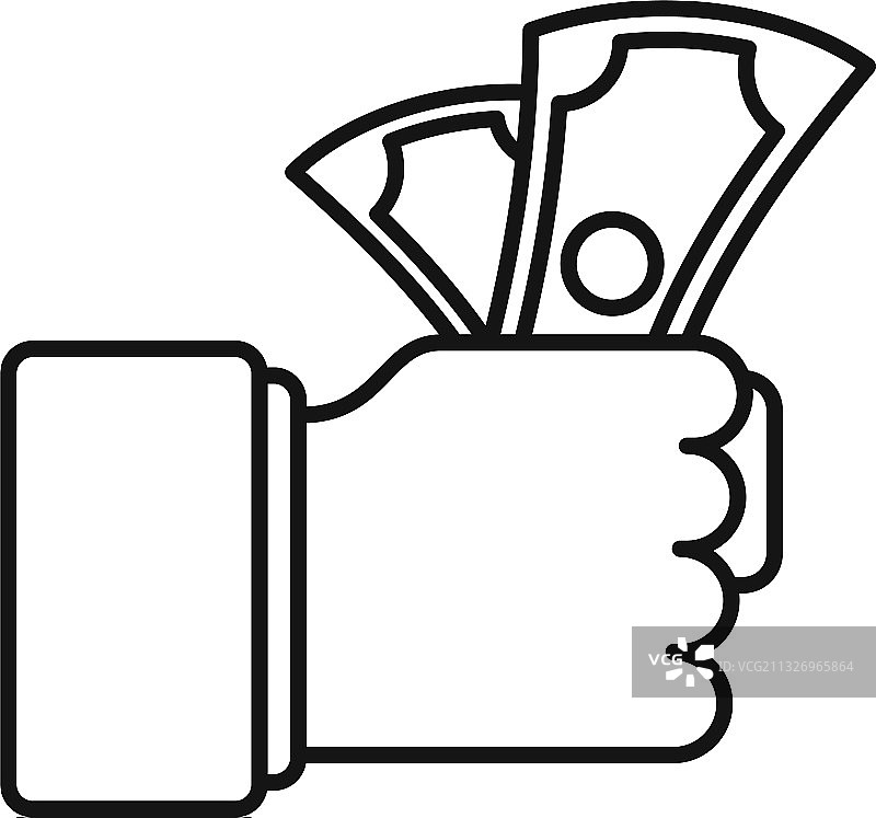 现金贿赂图标轮廓样式图片素材