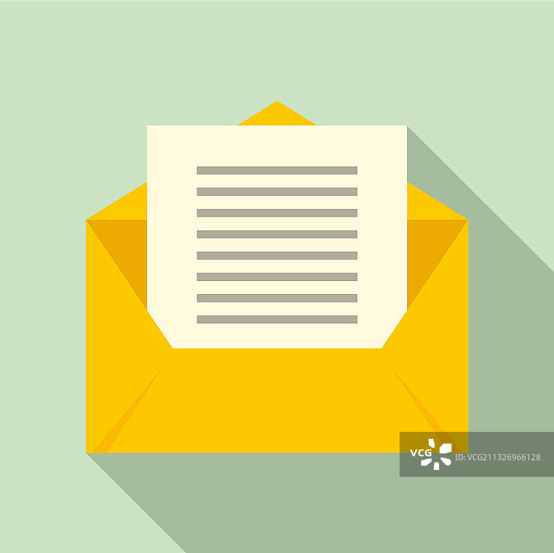 语言学家信封图标扁平风格图片素材