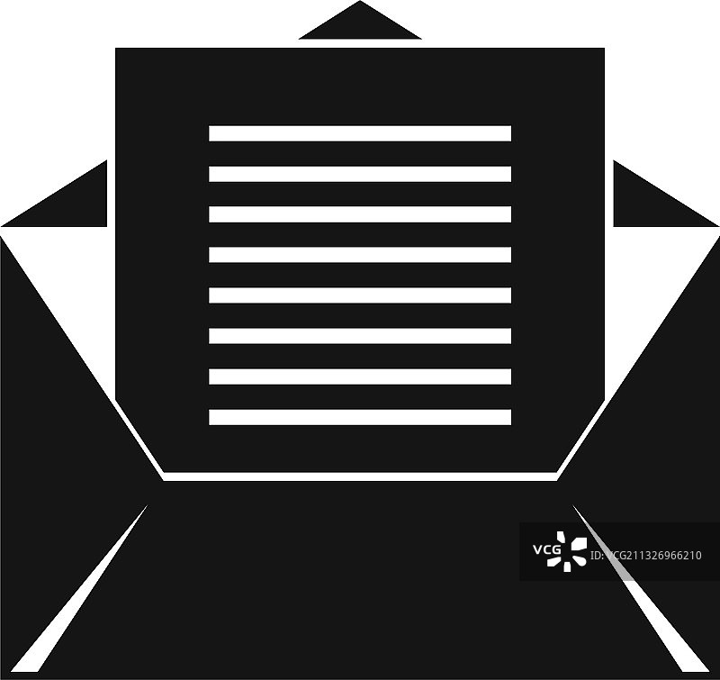 语言学家信封图标（简约风格）图片素材