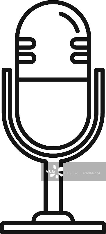 语言学家麦克风图标轮廓风格图片素材